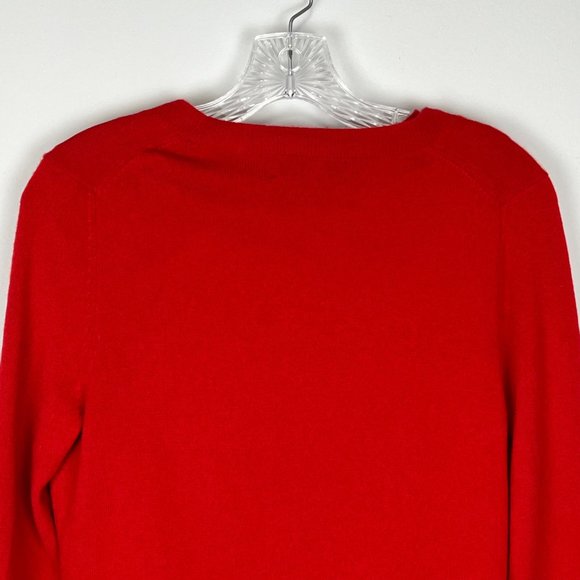 C by Bloomingdales Red Cashmere Cardigan Shell Sweater Set 2 Piece size Small - Picture 5 of 13
